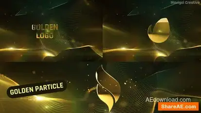 Simple Golden Particle Logo Animation Logo Stings template preview