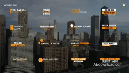 Simple Lower Thirds Titles template preview