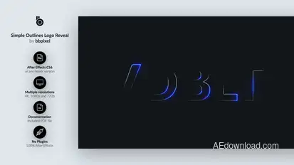 Simple Outlines Logo Reveal Logo Stings template preview