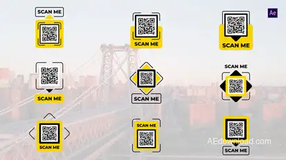 Simple QR Code After Effects Video Displays template preview