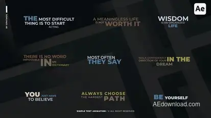 Simple Text Animation | AE Titles template preview