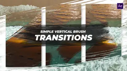 Simple Vertical Brush Transitions After Effects Elements template preview