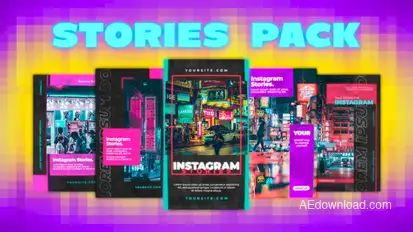 Simple Vertical Stories Elements template preview