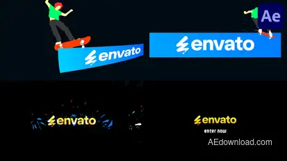 Skateboard Trick Logo Reveal for After Effects Logo Stings template preview