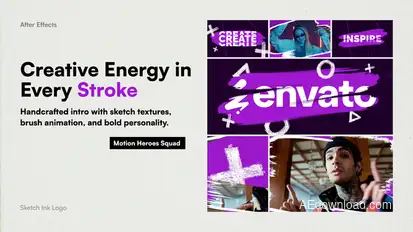 Sketch Ink Logo Logo Stings template preview