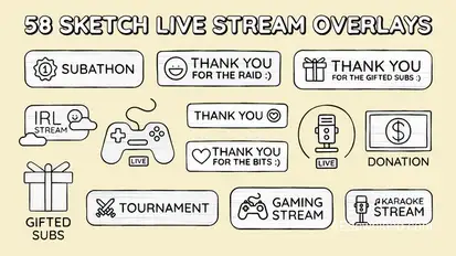Sketch Live Stream Overlays Elements template preview