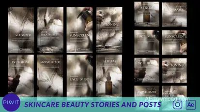 Skincare Beauty Stories and Posts Titles template preview