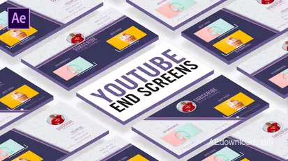 Slice Youtube End Screens broadcast-packages template preview