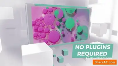 Slideshow 3D Screen White Openers template preview