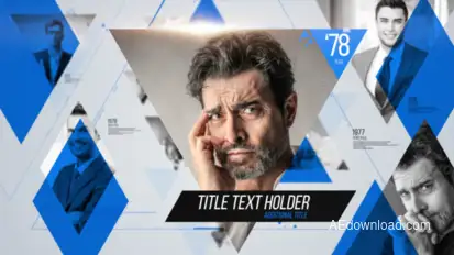 Slideshow Triangle Video Displays template preview