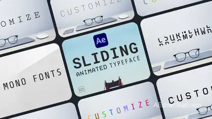 Sliding Animated Typeface For After Effects Elements template preview