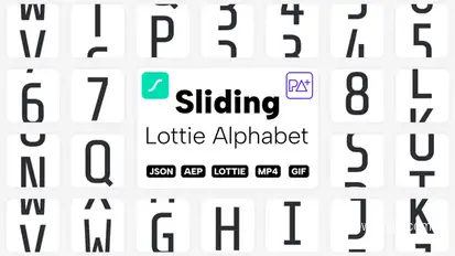 Sliding Lottie Alphabet Elements template preview