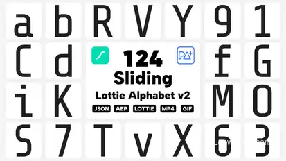 Sliding Lottie Alphabet V2 Elements template preview