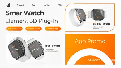 Smart Watch 3D Device Element 3D Product Promo template preview
