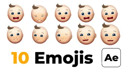 Smile Baby Emojis Elements template preview
