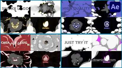 Smoke Face Logo Pack | After Effects Logo Stings template preview