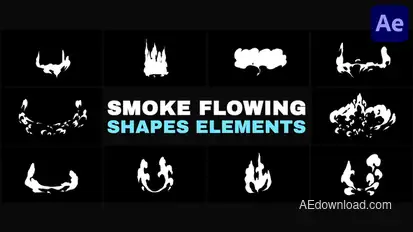 Smoke Flowing Shapes Elements | After Effects Elements template preview