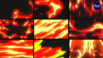 Smooth Fire hand-drawn Transitions [After Effects] Elements template preview