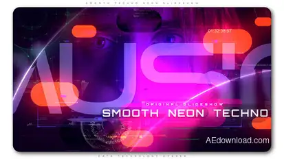 Smooth Techno Neon Slideshow Openers template preview