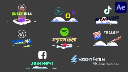 Snow Social Media Lower Thirds | After Effects Elements template preview