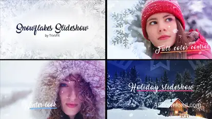 Christmas / Snowflakes Slideshow Video Displays template preview
