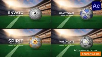 Soccer Ball Logo Reveals | After Effects Logo Stings template preview