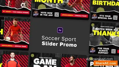 Soccer Sports Slider Promo Openers template preview