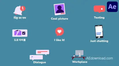 Social Media Communication Icons And Titles for After Effects Titles template preview