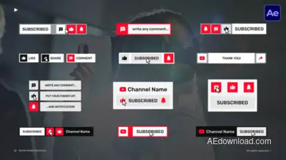 Social Media Elements  AE Logo Stings template preview