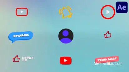 Social Media Icons for After Effects Elements template preview