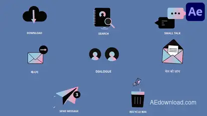 Social Media Interface Icons And Titles for After Effects Titles template preview