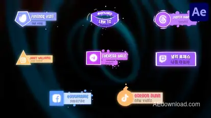 Social Media Liquid Lower Thirds for After Effects Elements template preview