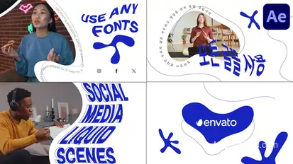 Social Media Liquid Scenes for After Effects Openers template preview