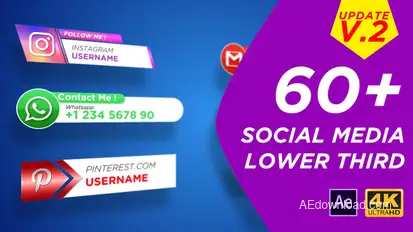 Social Media Lower Third Elements template preview