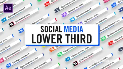 Social Media Lower Third Parallelogram broadcast-packages template preview