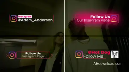 Social Media Lower Thirds 2 Titles template preview