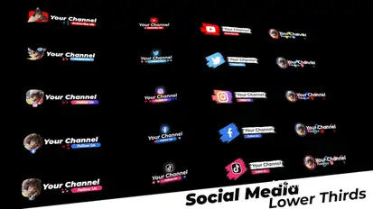 Social Media Lower Thirds Elements template preview