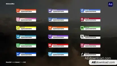Social Media Lower Thirds 3.0 Elements template preview