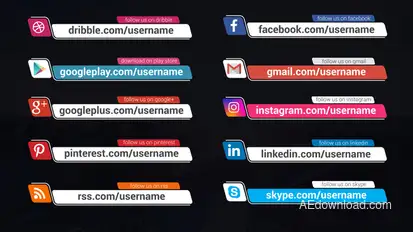 Social Media Lower Thirds Elements template preview