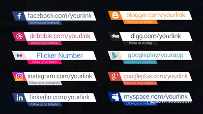 Social Media Lower Thirds Elements template preview
