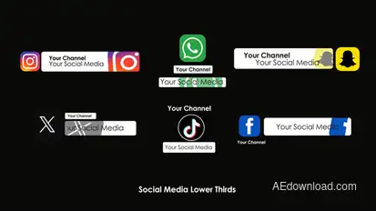 Social Media Lower Thirds Elements template preview
