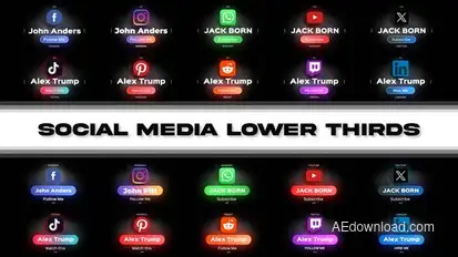 Social Media Lower Thirds Titles template preview