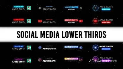 Social Media Lower Thirds Titles template preview