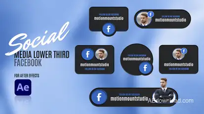 Social Media Lower Thirds - Facebook Elements template preview