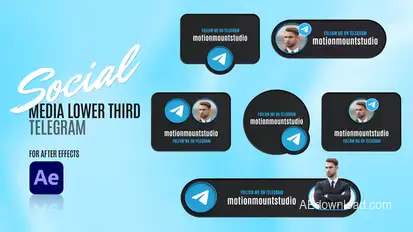 Social Media Lower Thirds - Telegram Elements template preview
