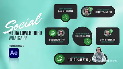 Social Media Lower Thirds - WhatsApp Elements template preview