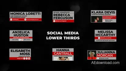 Social Media Lower Thirds  AE Elements template preview