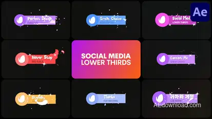 Social Media Lower Thirds | After Effects Elements template preview