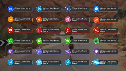 Social Media Lower Thirds | After Effects Elements template preview