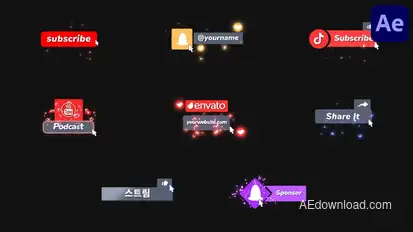 Social Media Lower Thirds for After Effects Elements template preview